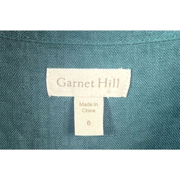 Garnet Hill Shirt Shift Dress Size 6 Sleeveless 100% Linen Button Up Coastal - Picture 5 of 8